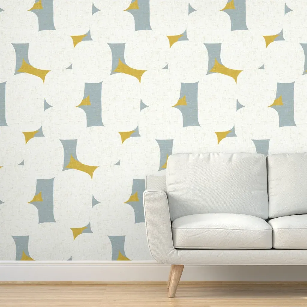 Friztin Retro Mod Marshmallows Peel and Stick Wallpaper - Dusty Blue product