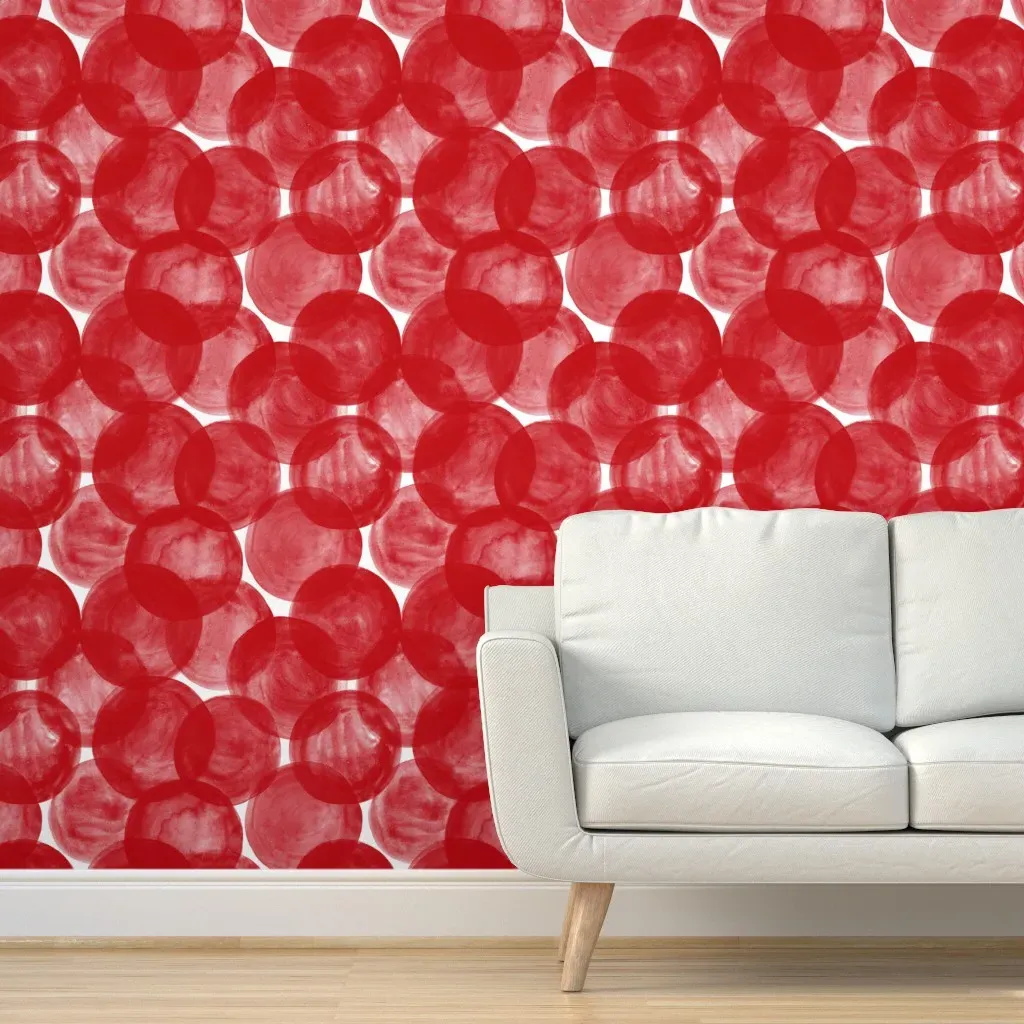 Friztin Watercolor Dots Peel and Stick Wallpaper - Red product
