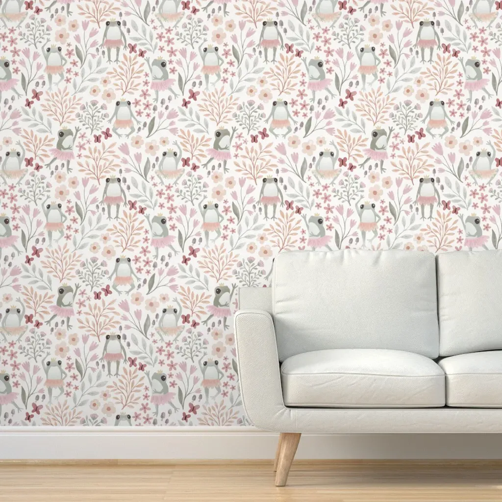 Frog Ballet Peel and Stick Wallpaper - Pink product