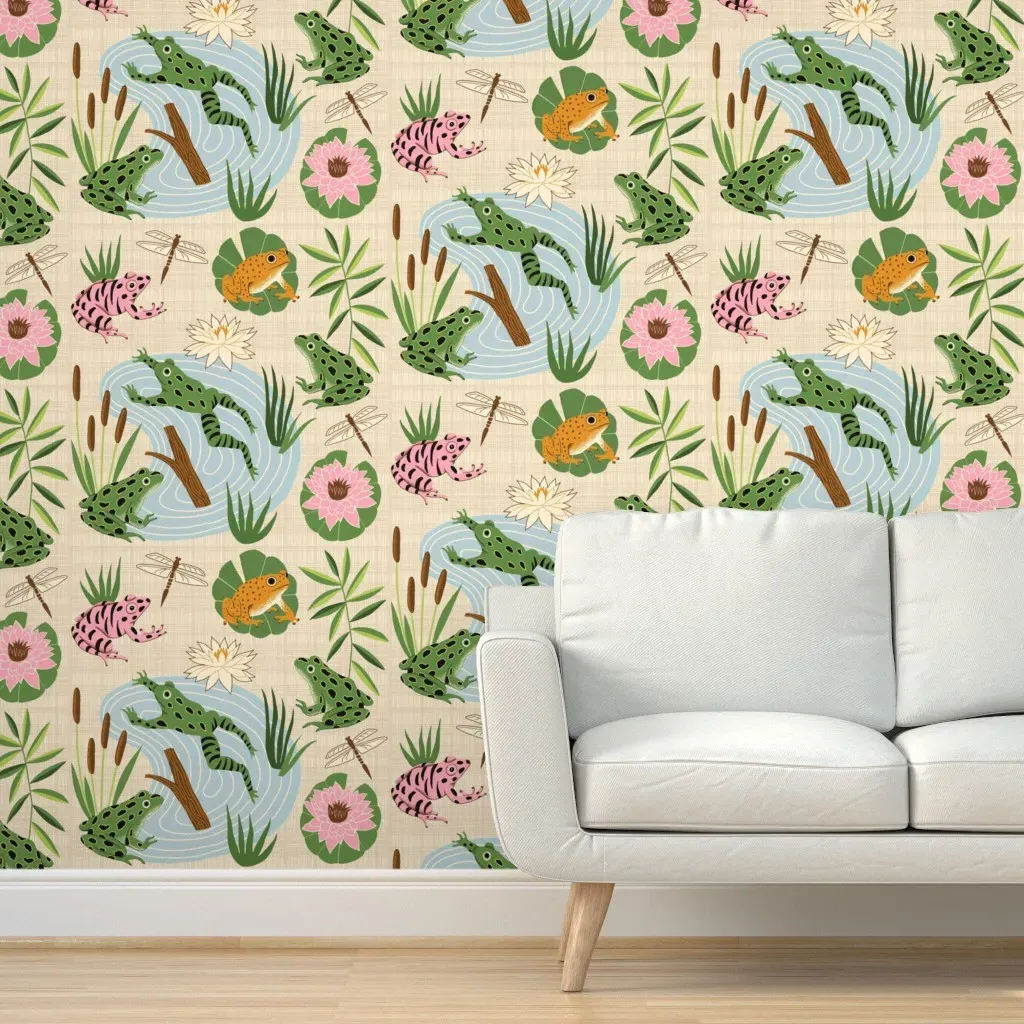 Frog Heaven Peel and Stick Wallpaper - Green product