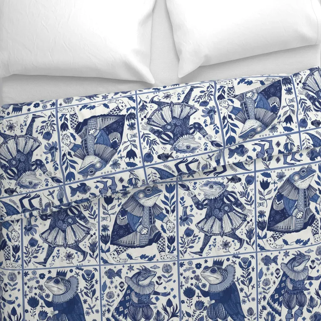 Frog & Toad Court Duvet Cover - Delft Blue alternate view