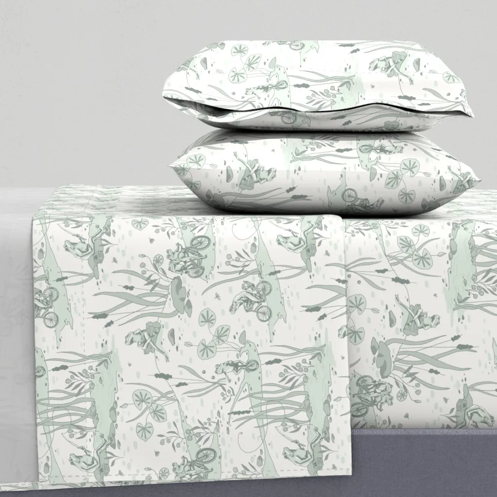 Froggy Day Out Twin Sheet Set - Sage Green product