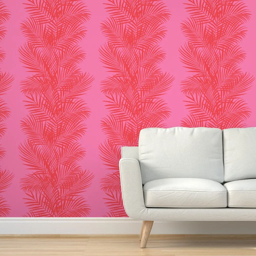 Frond Stripe Peel and Stick Wallpaper - Coral product