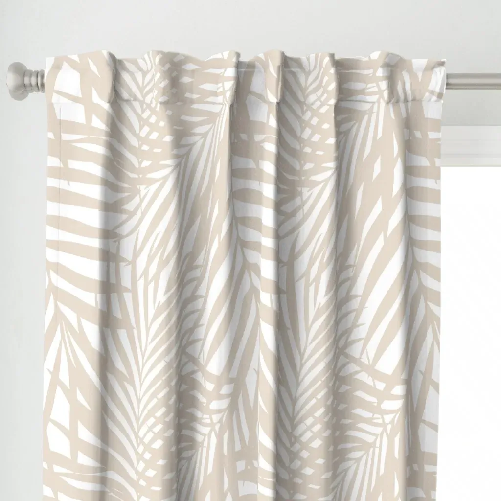 Fronds Curtain Panel - Beige alternate view