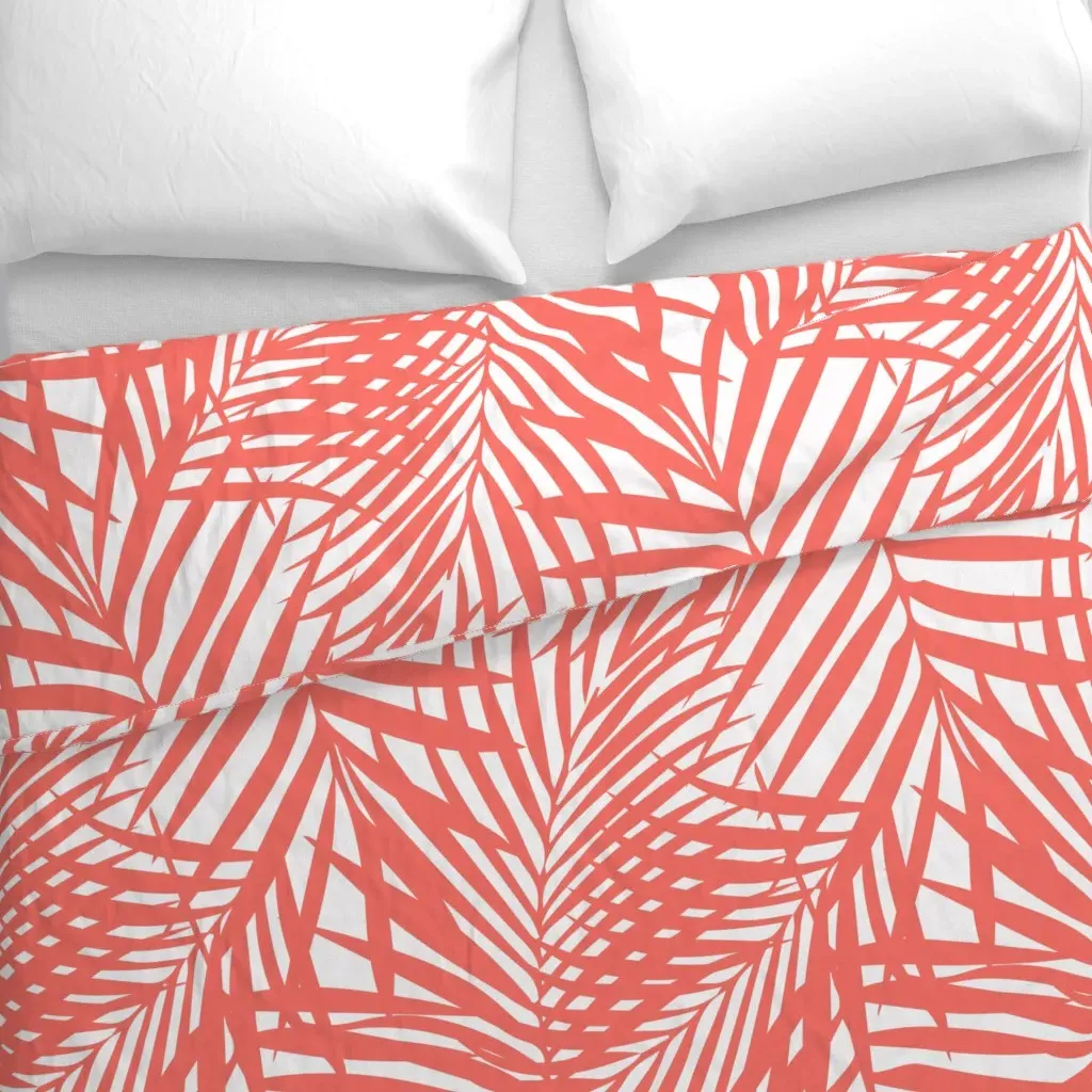 Fronds Duvet Cover - Coral alternate view