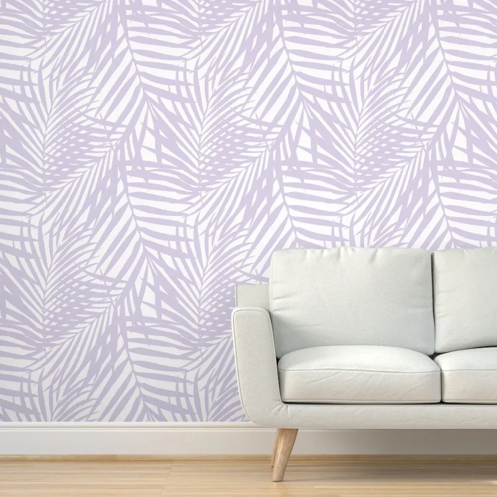 Fronds Peel and Stick Wallpaper - Lilac, White product