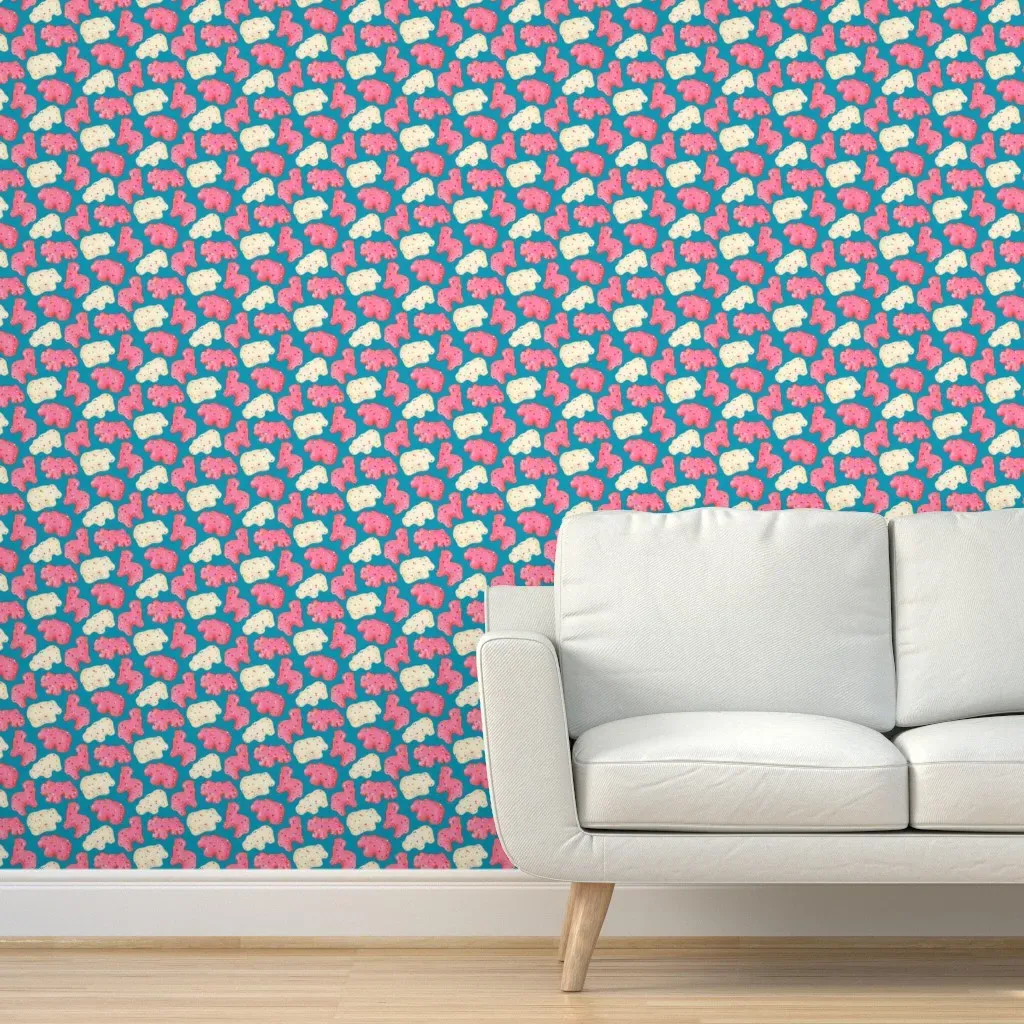 Frosted Animal Cookies Peel and Stick Wallpaper - Blue product