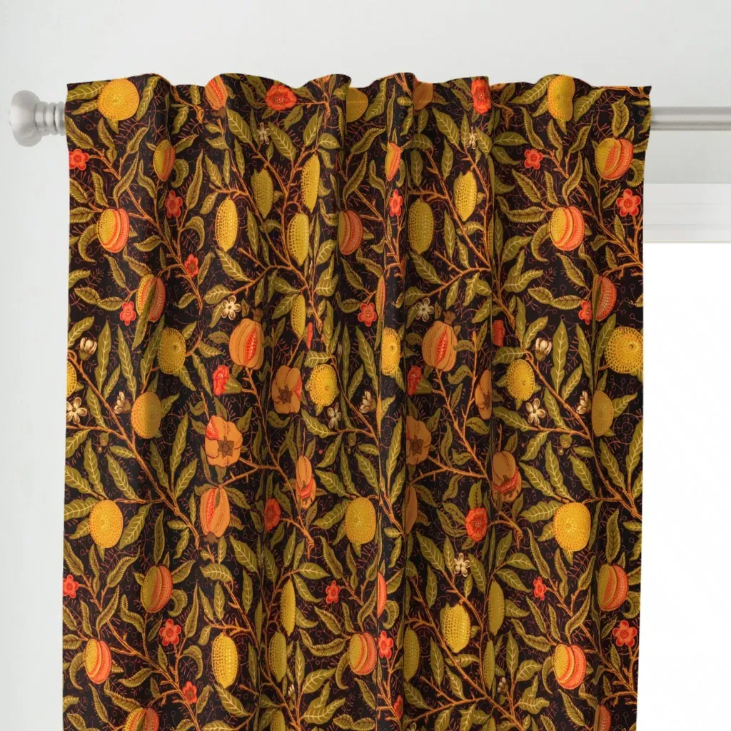 Fruit Pomegranate William Curtain Panel - Orange alternate view