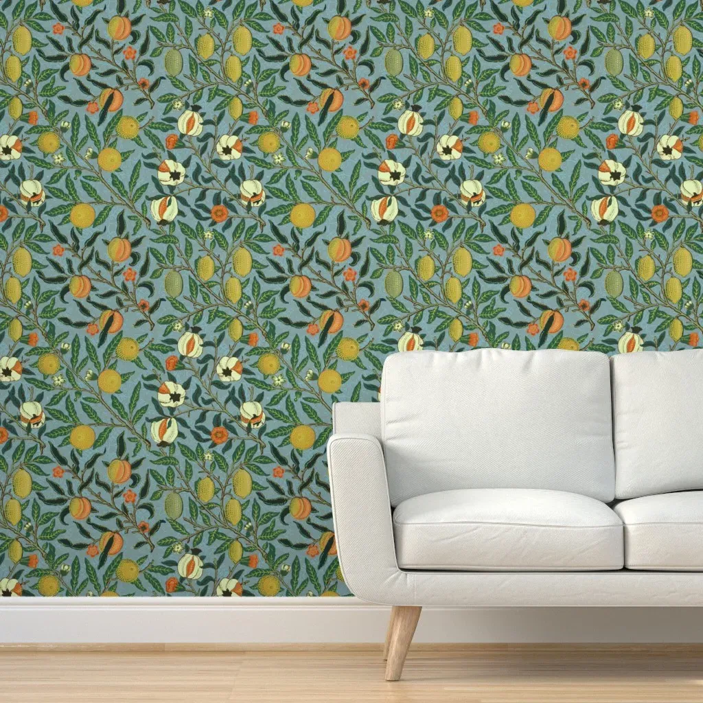Fruit & Pomegranate William Morris Peel and Stick Wallpaper - Green product