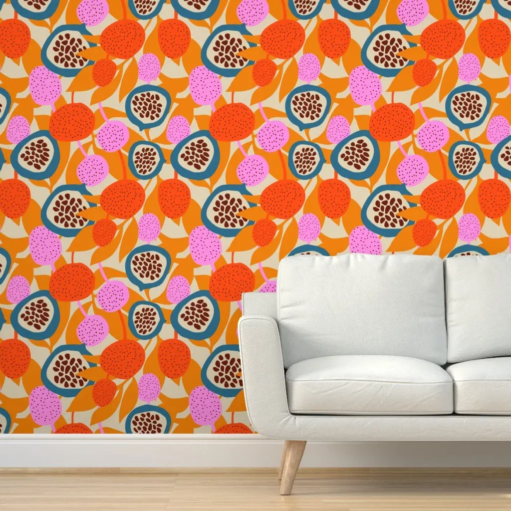 Fruit Salad Picnic Peel and Stick Wallpaper - Orange product