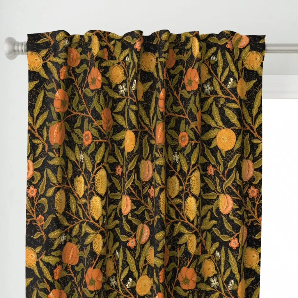 Fruit William Morris Curtain Panel - Orange alternate view