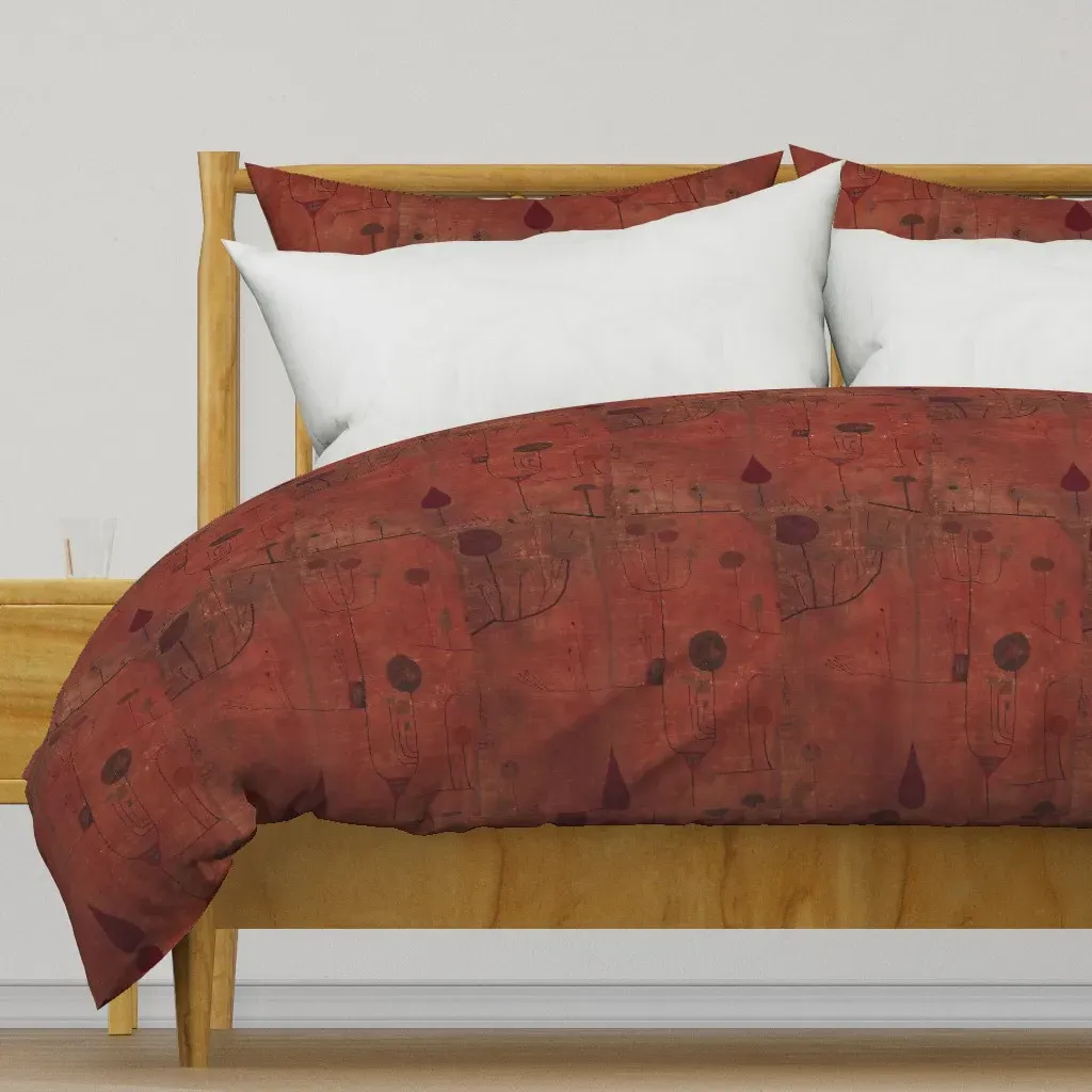Fruits On Red - Paul Klee Duvet Cover - Red product