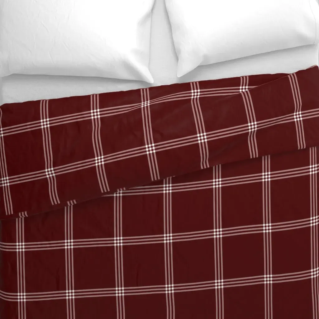 Fs Xl Maroon with White Triple Duvet Cover - Burgundy alternate view