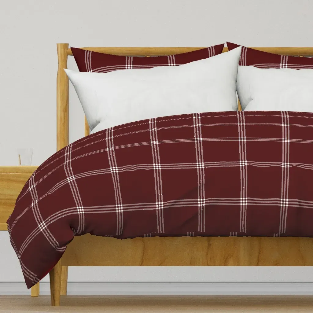 Fs Xl Maroon with White Triple Duvet Cover - Burgundy product