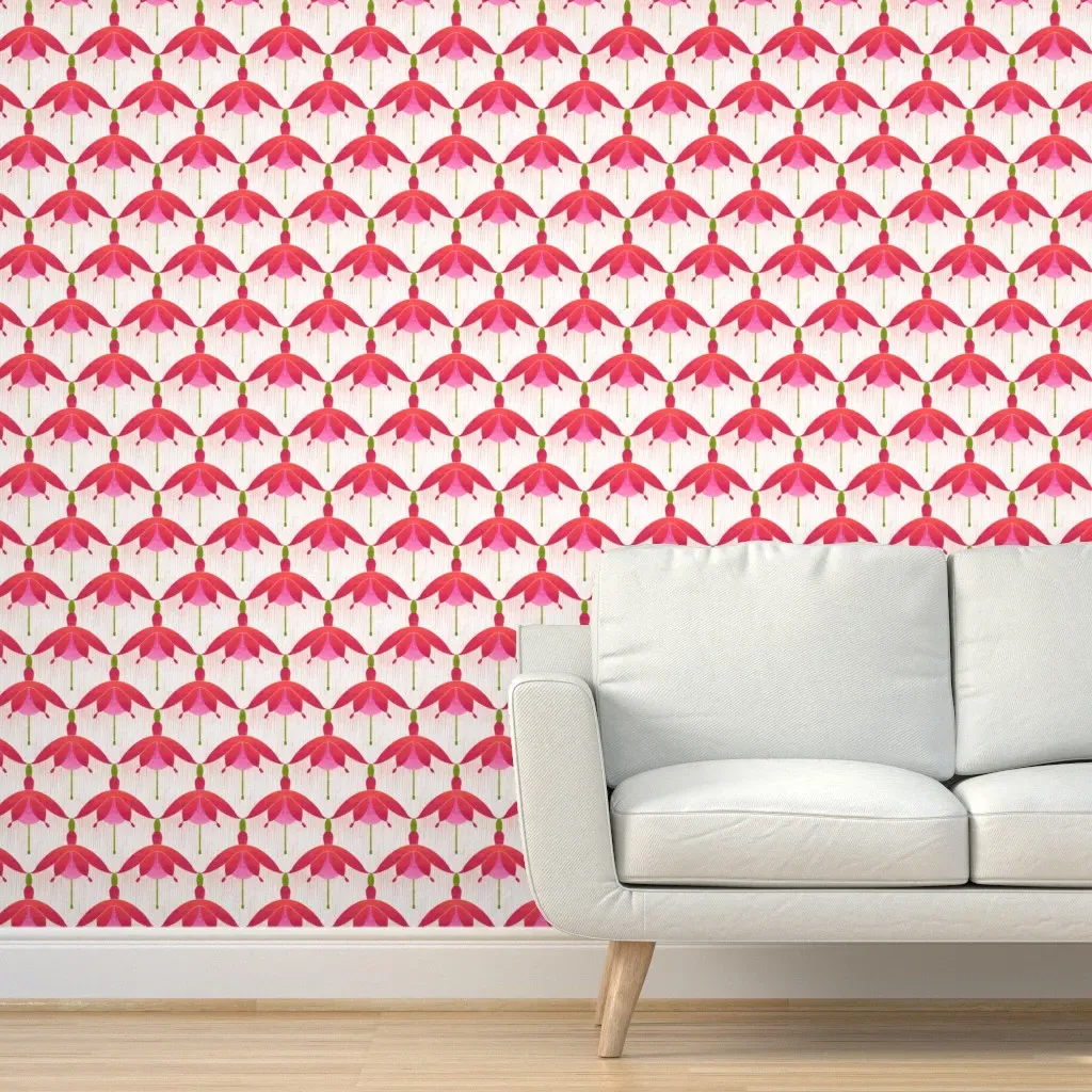 Fuchsia and Orange Lines Peel and Stick Wallpaper - Red-Pink product
