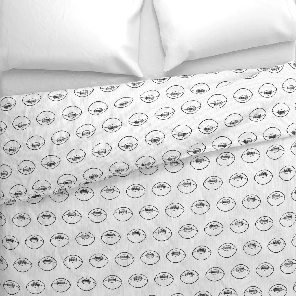 Fun Football Icons Duvet Cover - Black alternate view