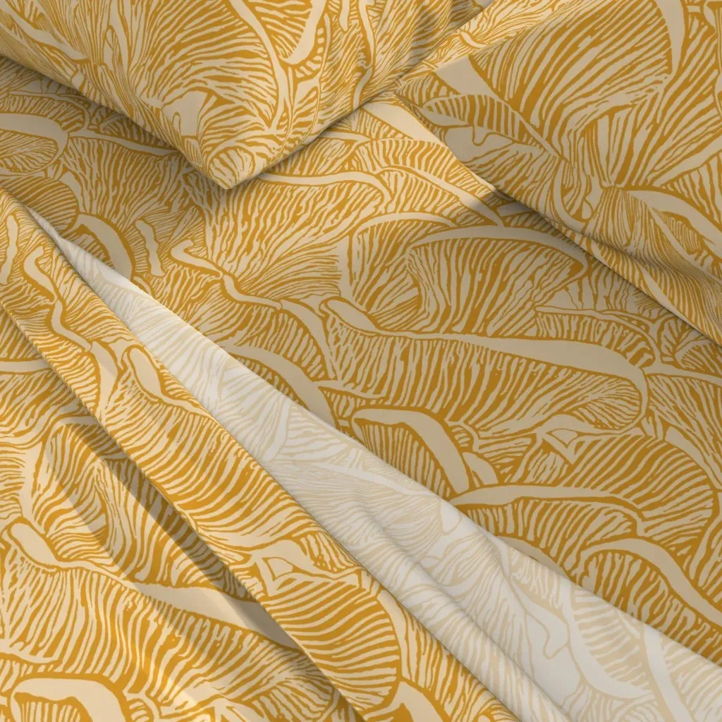 Fungus Mushroom Queen Sheet Set - Golden Yellow alternate view