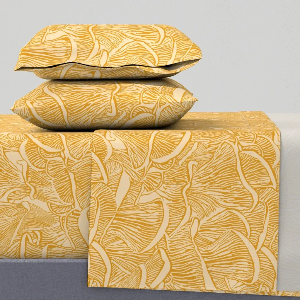 Fungus Mushroom Queen Sheet Set - Golden Yellow product