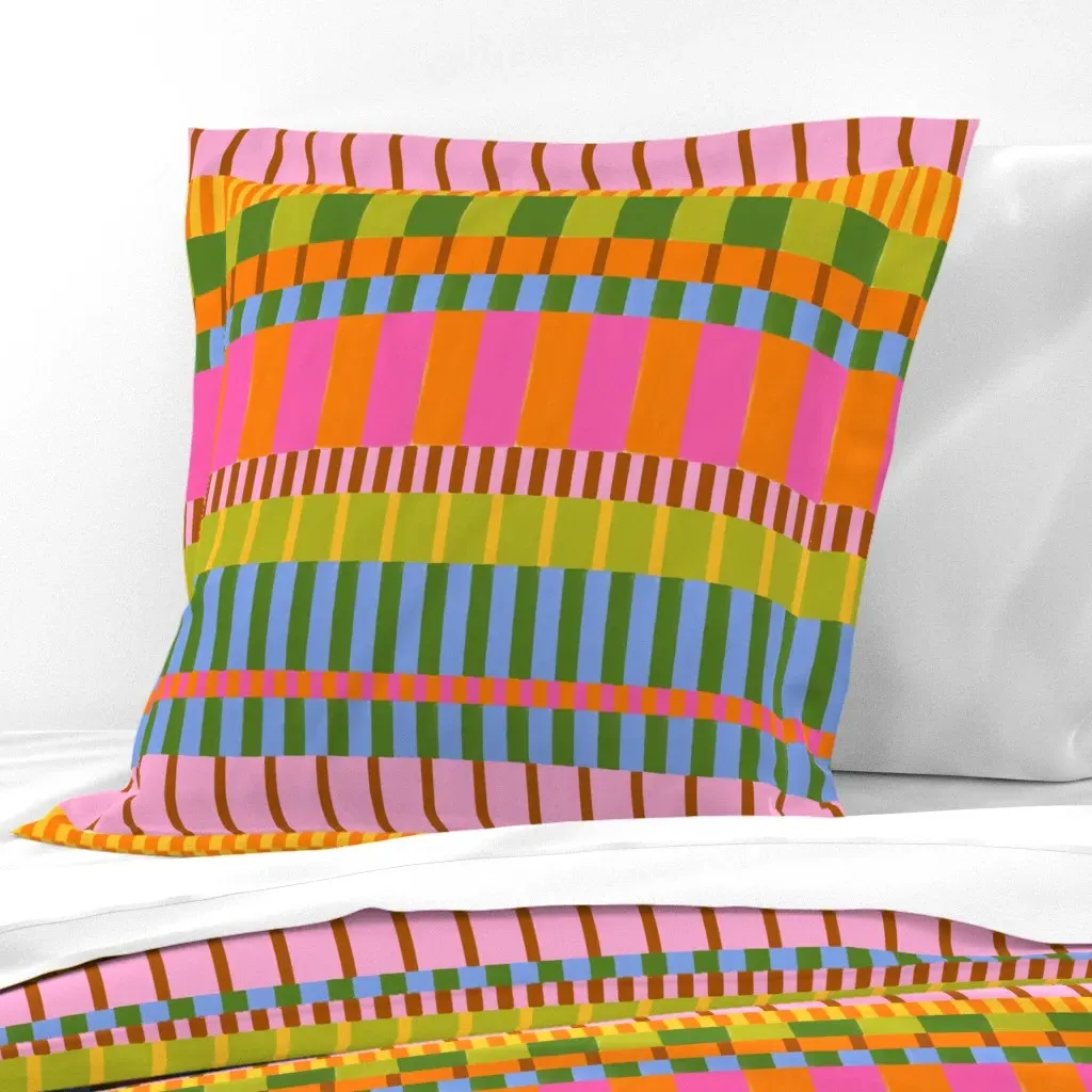 Funky Brights Painted Geometric Euro Pillow Sham - Orange product