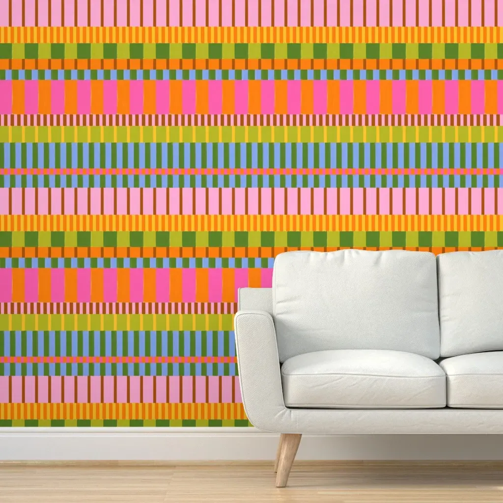 Funky Brights Painted Geometric Peel and Stick Wallpaper - Orange product