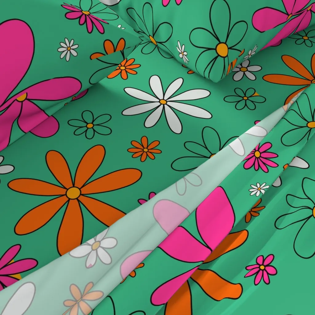 Funky Flowers Queen Sheet Set - Pink alternate view