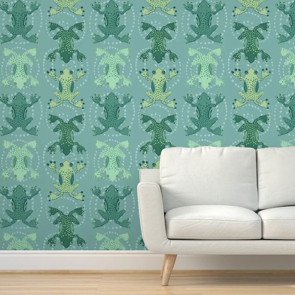 Funky Frogs Peel and Stick Wallpaper - Teal product
