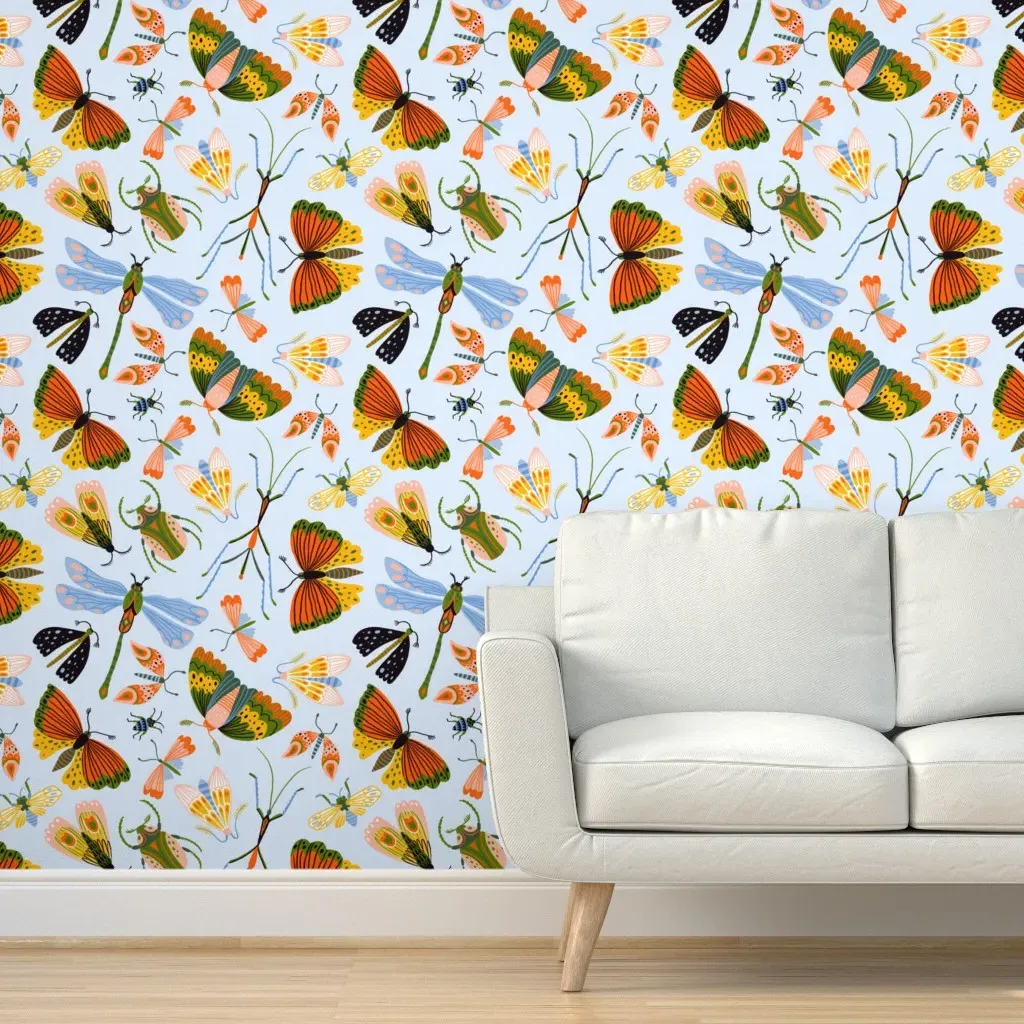 Funny Midges Peel and Stick Wallpaper - Orange product