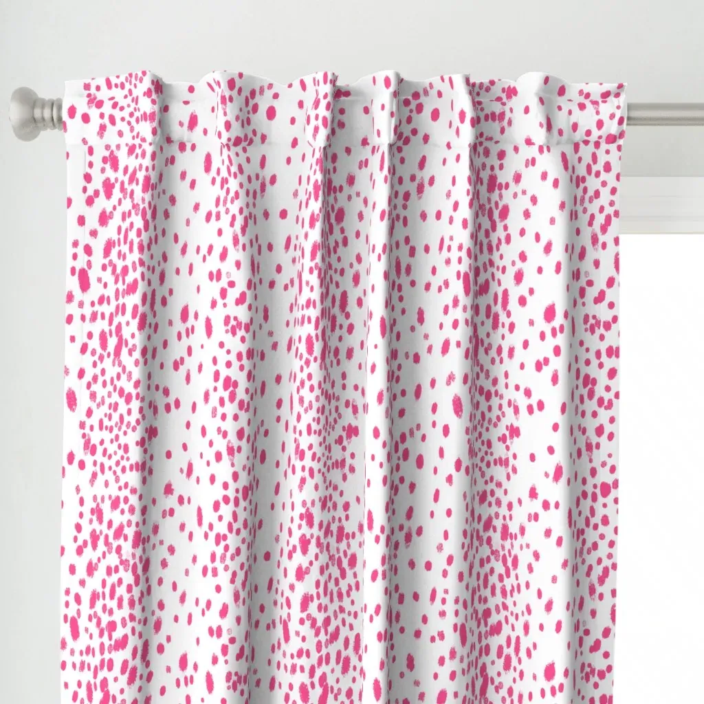 Fuschia Dots Curtain Panel - Pink alternate view