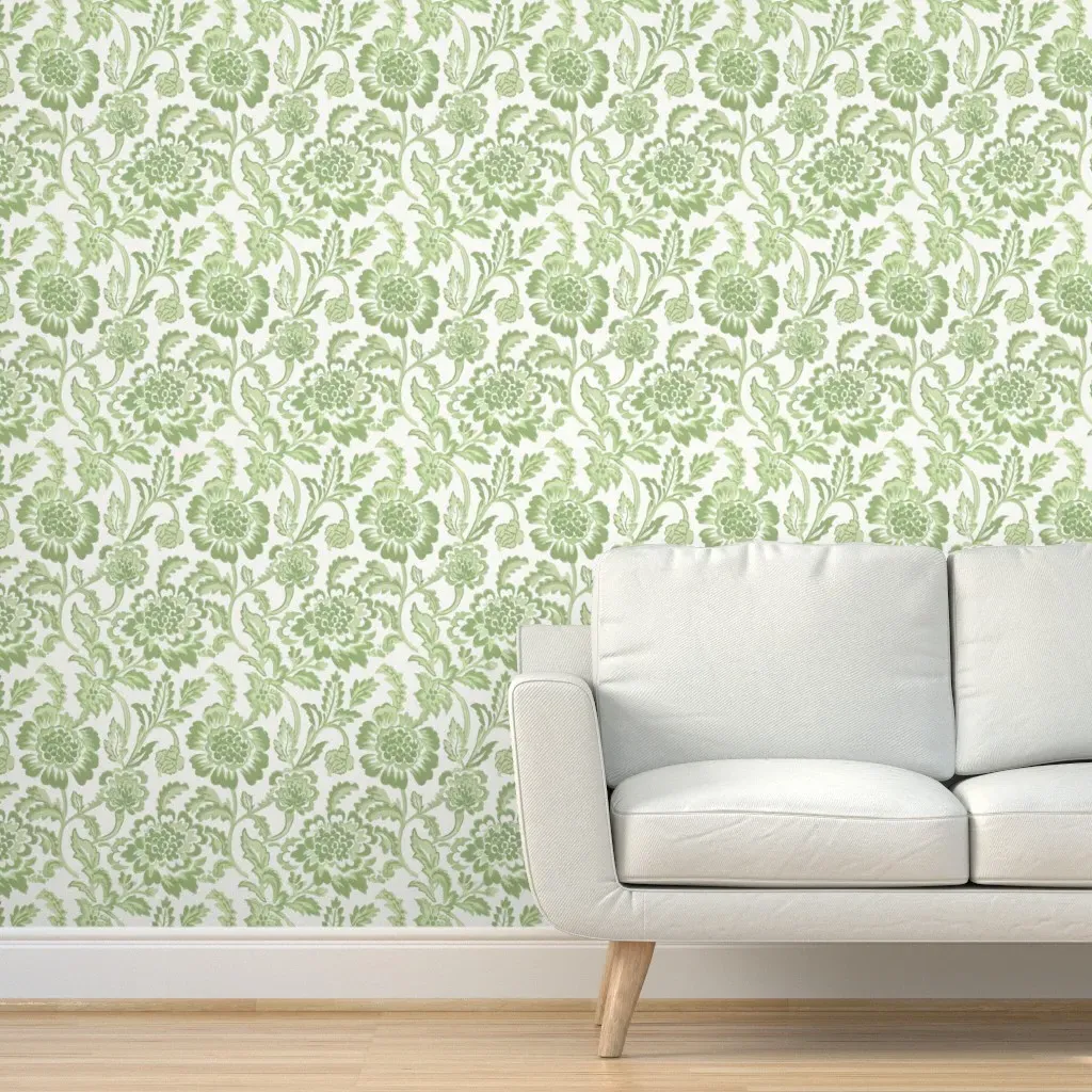 Gabrielle's Garden Peel and Stick Wallpaper - Sage Green product
