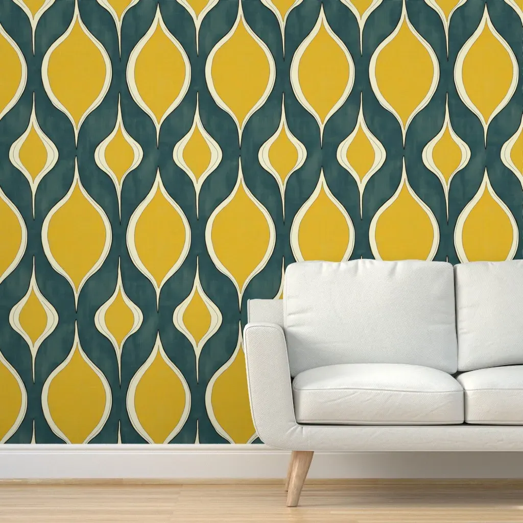 Galactic Sprouts Peel and Stick Wallpaper - Yellow product