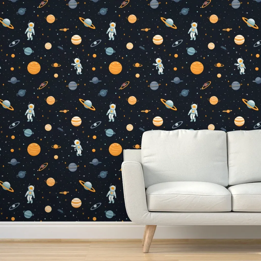 Galaxies And Nebulae Peel and Stick Wallpaper - Orange product