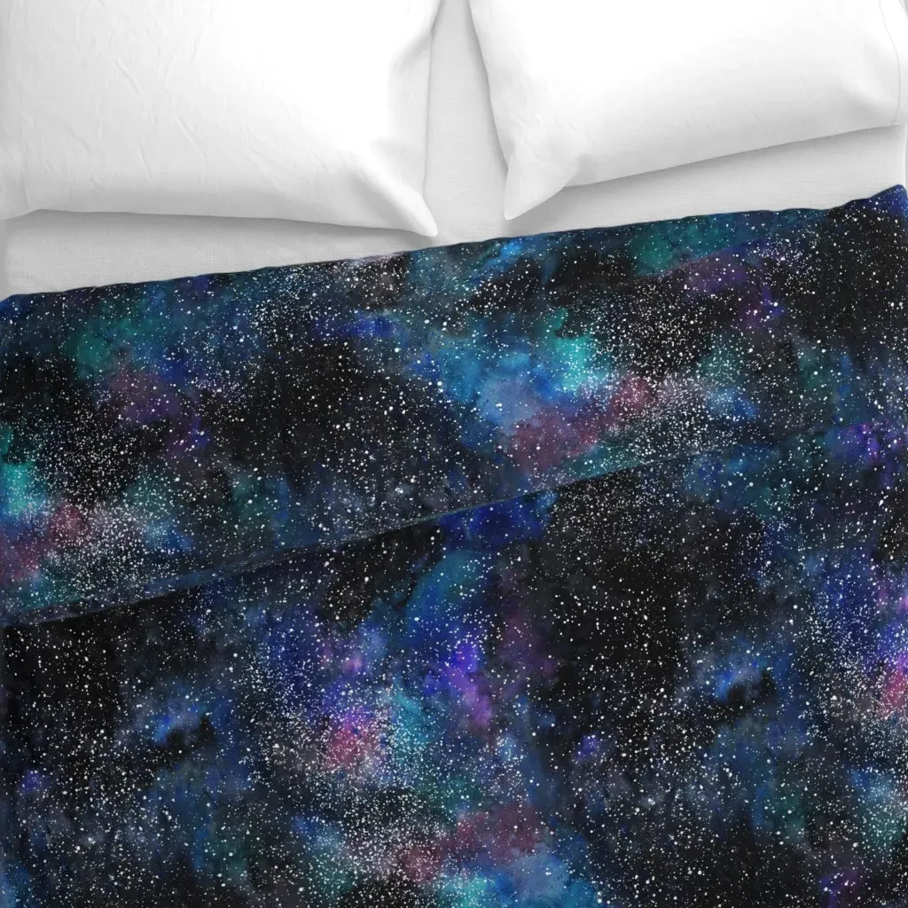 Galaxy Deep Space Seamless Duvet Cover - Dark Blue alternate view