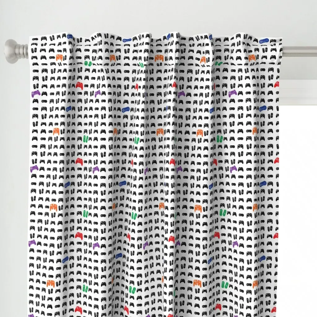 Game Controllers Curtain Panel - Black alternate view