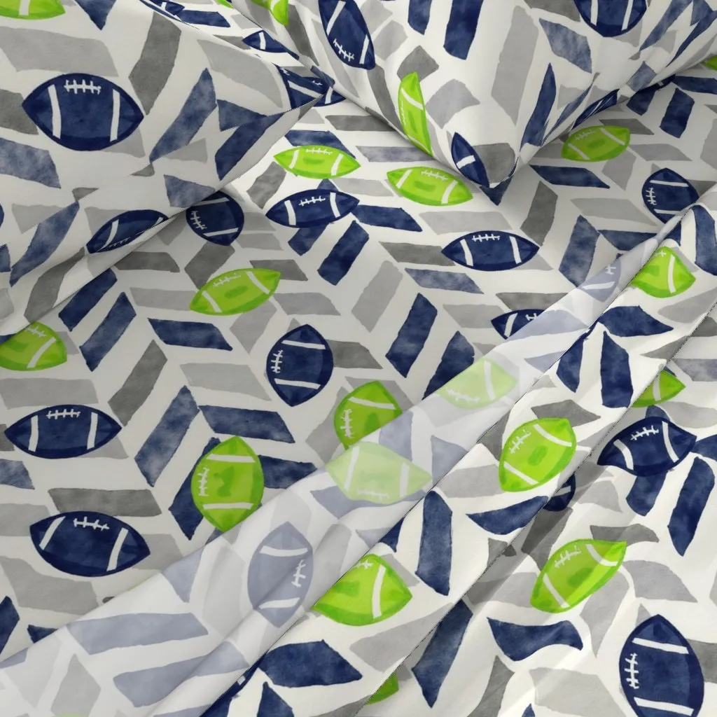 Game Day Chevron Kickoff Twin Sheet Set - Navy Blue alternate view