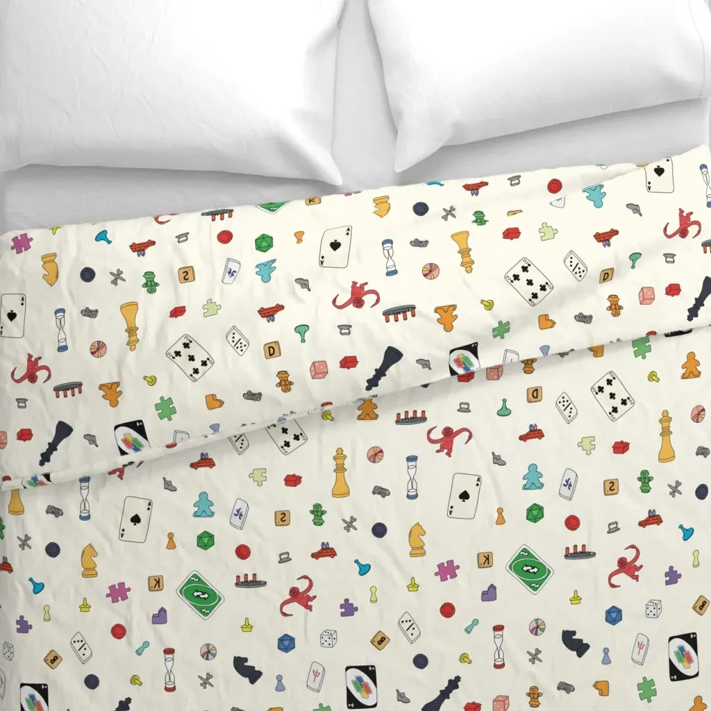 Gamepieces Duvet Cover - Off-White alternate view