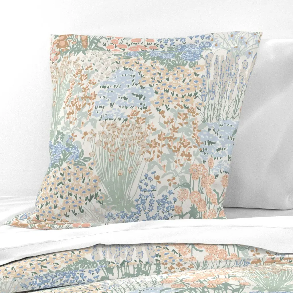 Garden-Bloom Floral Hufton-Studio Euro Pillow Sham - Off-White product