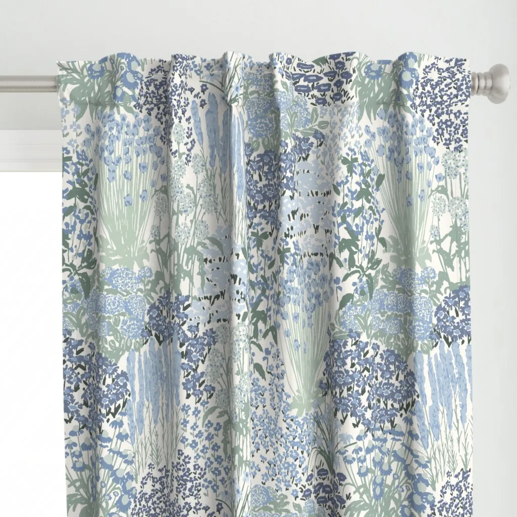 Garden Bloom Floral Jumbo Curtain Panel - Light Blue alternate view