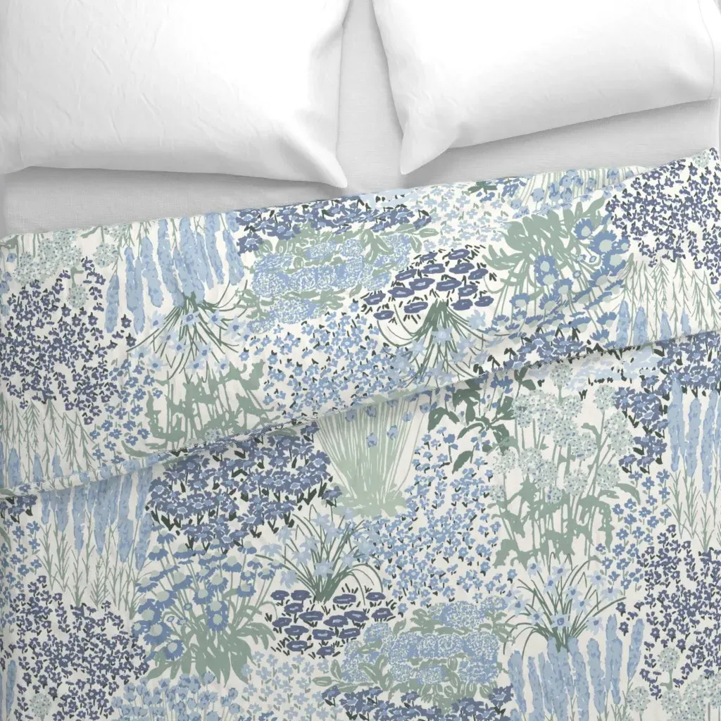 Garden Bloom Floral Jumbo Duvet Cover - Light Blue alternate view