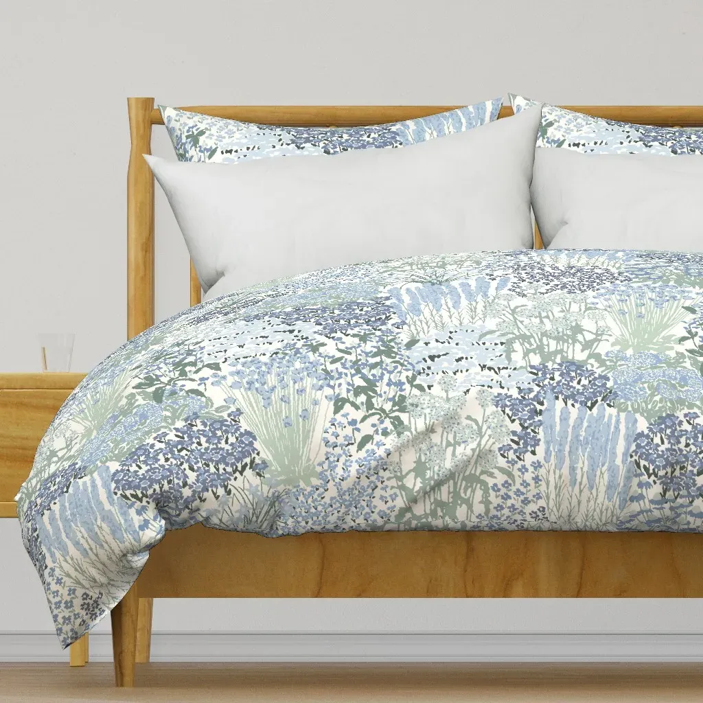 Garden Bloom Floral Jumbo Duvet Cover - Light Blue product