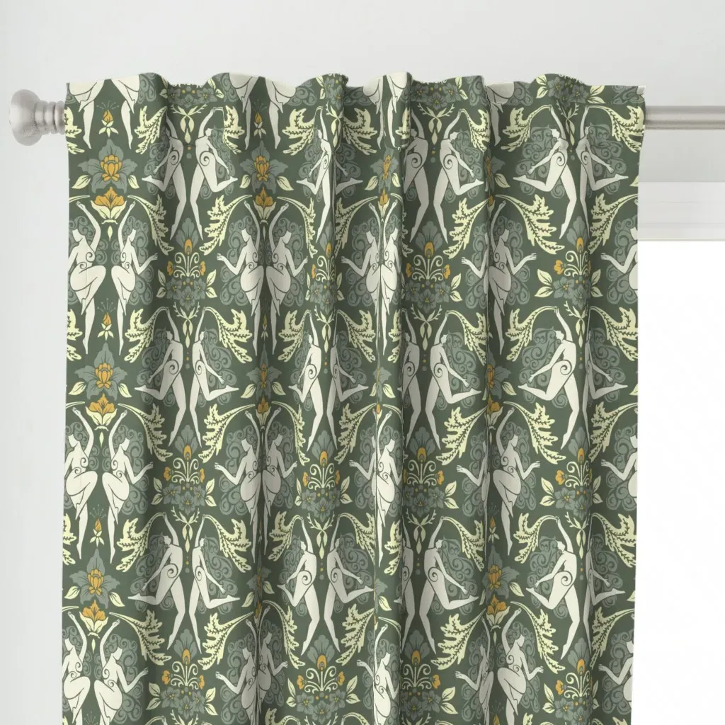 Garden Dance Curtain Panel - Sage Green alternate view