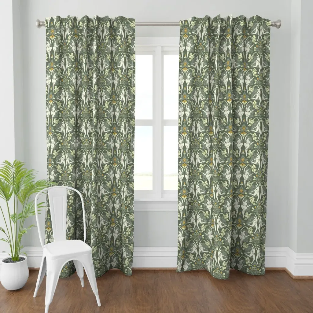 Garden Dance Curtain Panel - Sage Green product