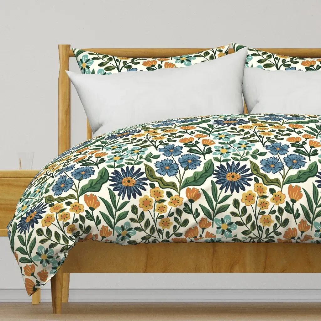 Garden Floral Duvet Cover - Navy Blue product