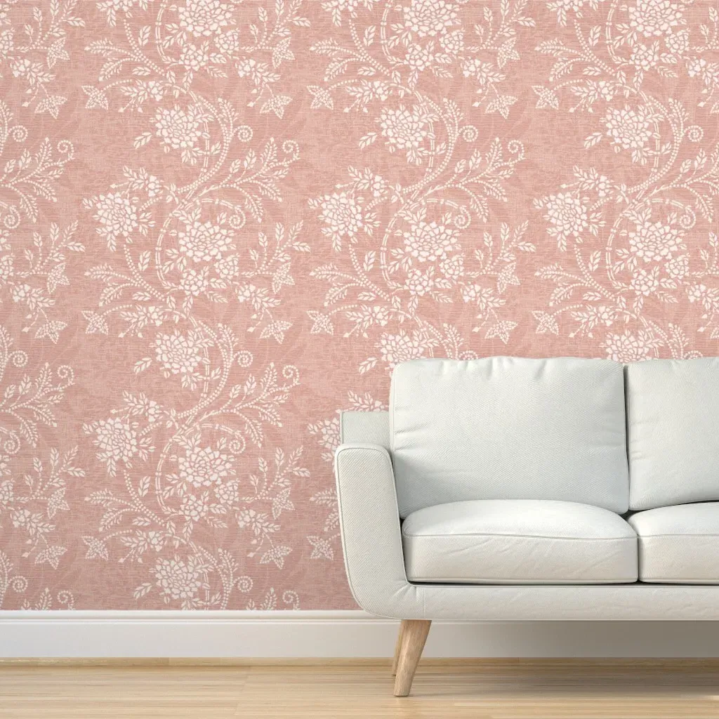 Garden Floral Vines Peel and Stick Wallpaper - Pink Blush product