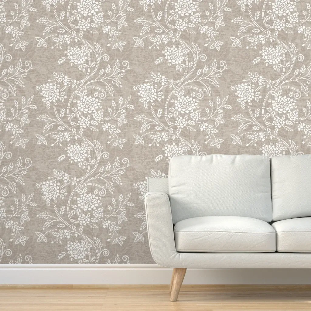Garden Floral Vines Peel and Stick Wallpaper - Taupe product