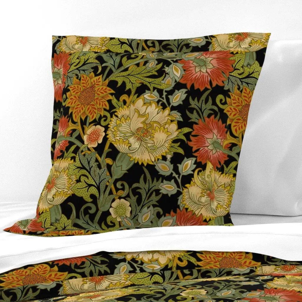 Garden Fresco William Morris Style Euro Pillow Sham - Yellow-Beige product