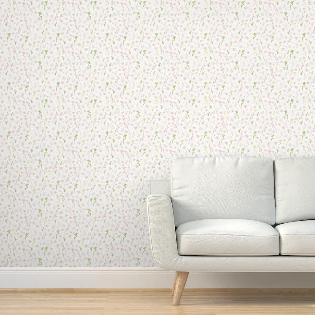 Garden Gathering Peel and Stick Wallpaper - Light Pink product