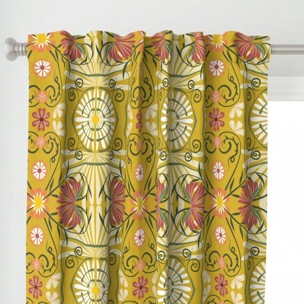 Garden-Gold Curtain Panel - Mustard Yellow alternate view