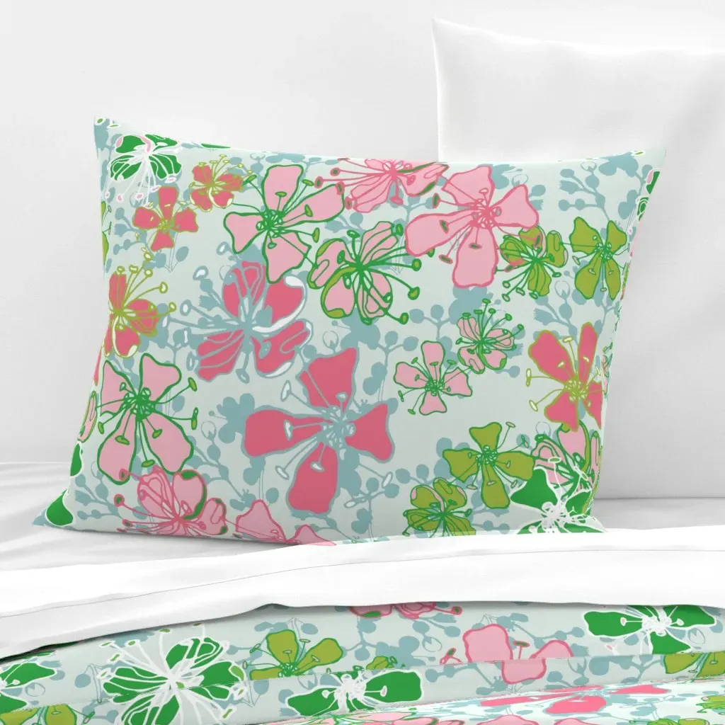 Garden Jumbo Standard Knife Edge Pillow - Pink, Cotton Sateen product