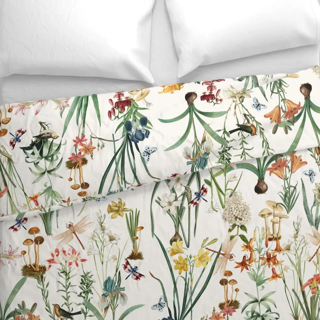 Garden Of Dragonflies Duvet Cover - Orange alternate view