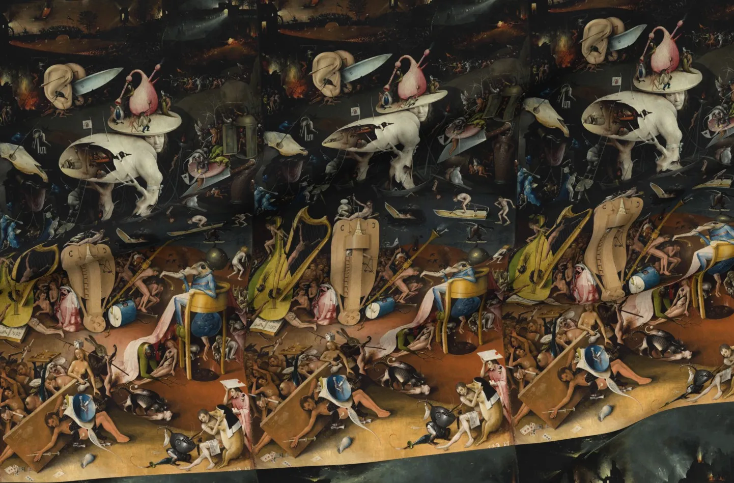 Garden of Earthly Delights Right Panel Printed Fabric - Dark Brown product